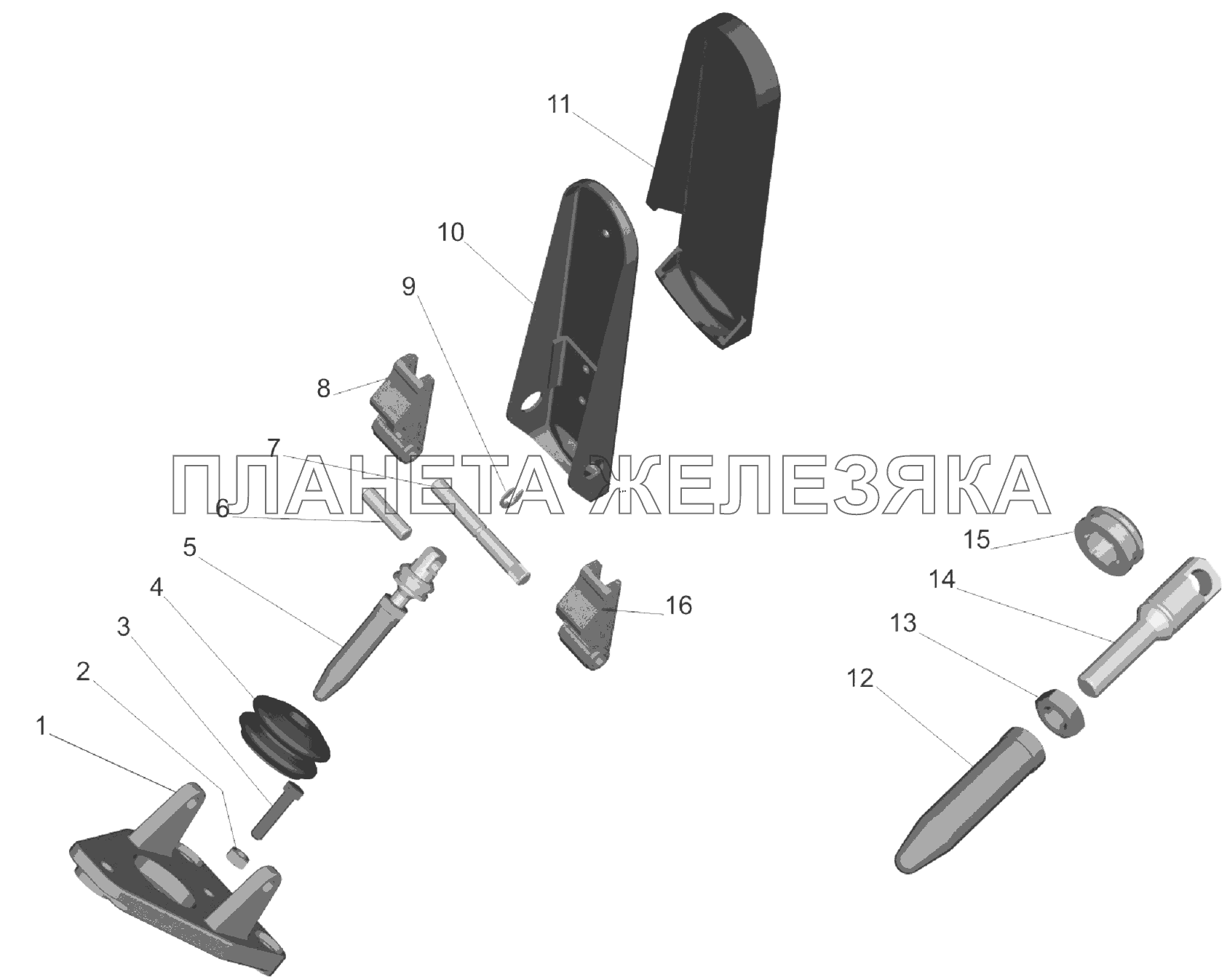 Педаль привода тормозного крана МАЗ-6303A3, 6303A5